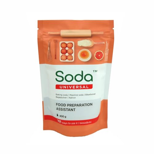 Lebensmittelzubereitungshilfe 400 g (8 Stück, gesamt 3,2 kg) - Baking Soda - Zum Reinigen von Obst, für fluffige Omeletts, zum Aufweichen von Fleisch, zum Reinigen von Küchenutensilien. Von Soda™' von Soda