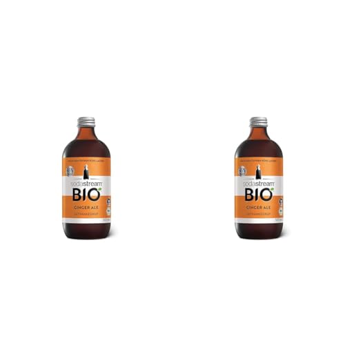 SodaStream BIO-Sirup Ginger Ale, 1x Flasche ergibt 3,5 Liter Fertiggetränk, Sekundenschnell zubereitet und immer frisch, 500 ml (Packung mit 2) von SodaStream