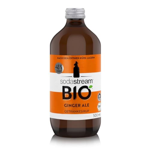 SodaStream BIO-Sirup Ginger Ale, 1x Flasche ergibt 3,5 Liter Fertiggetränk, Sekundenschnell zubereitet und immer frisch, 500 ml von SodaStream