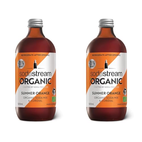 SodaStream BIO-Sirup Orange, 1x Flasche ergibt 3,5 Liter Fertiggetränk, Sekundenschnell zubereitet und immer frisch, 500 ml (Packung mit 2) von SodaStream