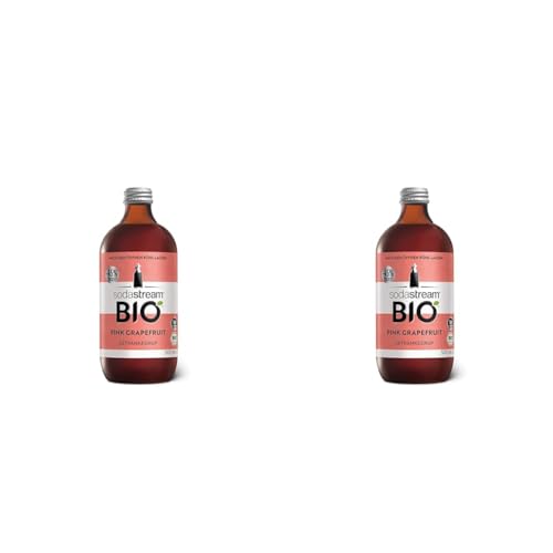 SodaStream BIO-Sirup Pink Grapefruit, 1x Flasche ergibt 3,5 Liter Fertiggetränk, Sekundenschnell zubereitet und immer frisch, 500 ml (Packung mit 2) von SodaStream