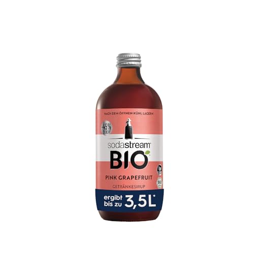 SodaStream BIO-Sirup Pink Grapefruit, 1x Flasche ergibt 3,5 Liter Fertiggetränk, Sekundenschnell zubereitet und immer frisch, 500 ml von SodaStream