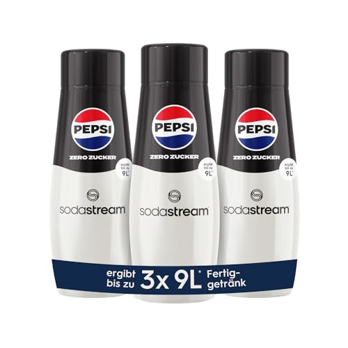 SodaStream Sirup 3x Pepsi Zero Zucker - 1x Flasche ergibt 9 Liter Fertiggetränk, Sekundenschnell zubereitet und immer frisch, 440 ml SodaStream Sirup 3x Pepsi Zero Zucker - 1x Flasche ergibt 9 Liter Fertiggetränk, Sekundenschnell zubereitet und immer frisch, 440 ml von SodaStream