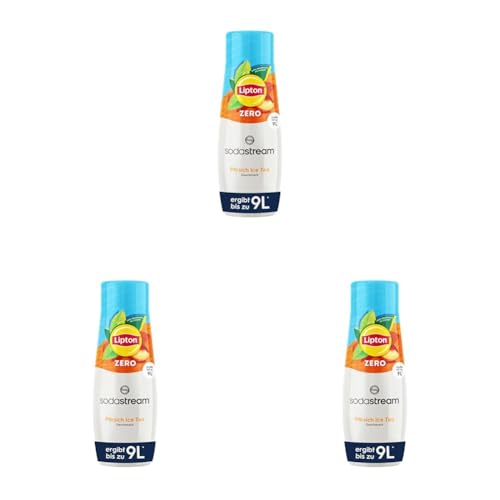 SodaStream Sirup Lipton Ice Tea Pfirsich Zero - 1x Flasche ergibt 9 Liter Fertiggetränk, Sekundenschnell zubereitet und immer frisch, 440 ml (Packung mit 3) von SodaStream