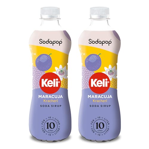 Sodapop Keli Sirup Maracuja, schnell & einfach zubereitet, 1 Flasche ergibt 10 L Fertiggetränk, 500 ml (Packung mit 2) von Sodapop