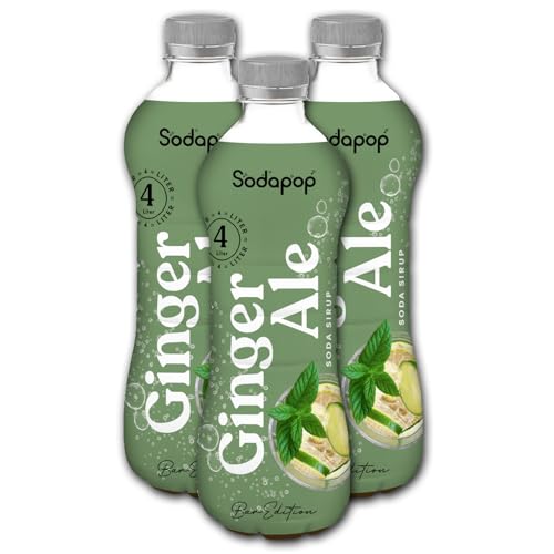 Sodapop Sirup Ginger Ale, Bar Edition, schnell & einfach zubereitet, 1 Flasche ergibt 4 L Fertiggetränk, 500 ml (Packung mit 3) von Sodapop