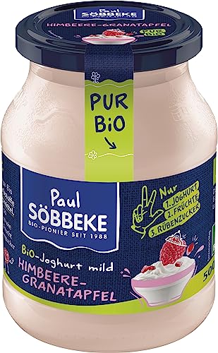 Söbbeke Pur Bio Joghurt Himbeere-Granatapfel (6 x 500 gr) von Söbbeke