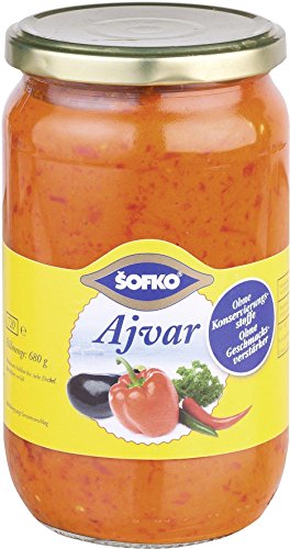 4 x 680g Sofko Ajvar Paprika Gemüsezubereitung MILD von Sofko