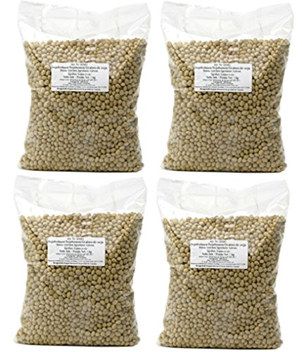 4er Pack - Sojabohnen [ 4 x 1kg ] Grundlage für viele Gerichte in der vegetarischen Küche von Sojabohnen