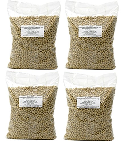 4er Pack - Sojabohnen [ 4 x 1kg ] Grundlage für viele Gerichte in der vegetarischen Küche von Sojabohnen