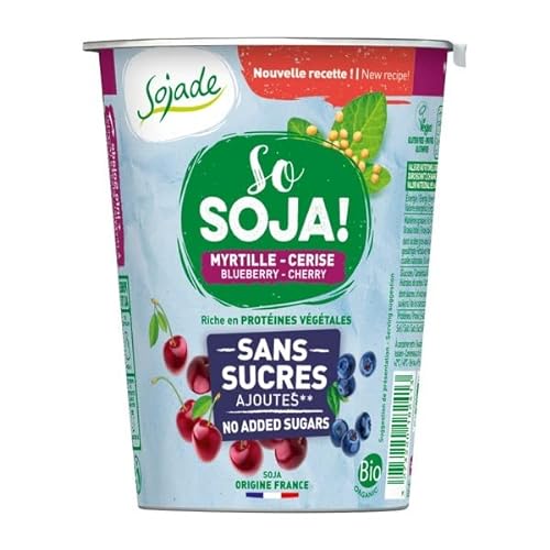Sojade Soja-Alternative zu Joghurt Heidelbeere-Kirsche ohne Zuckerzusatz - Bio - 400g von Sojade