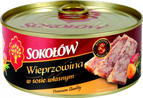 SOKOLOW wieprzowina w sosie wlasnym 300g. / Viande de porc en sauce / (W) von Sokołów