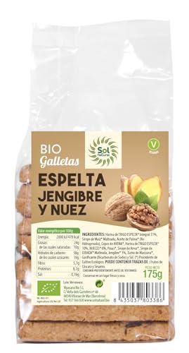 Dinkelkekse mit Ingwer und Bio-Walnüssen 175 G (Ingwer - Dinkel) von SOLNATURAL