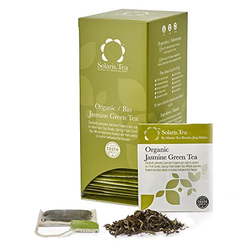 Solaris Tea Bio - Jasmin Grüntee, 40 Seidenteebeutel, 1er Pack (1 x 60 g) von Solaris Tea