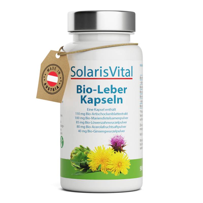 Bio-Leber Kapseln 90 Stück in Bioqualität - Sinnvoll abgerundete Rezeptur mit Ginseng - Vegan - Solaris Vital von Solaris Vital