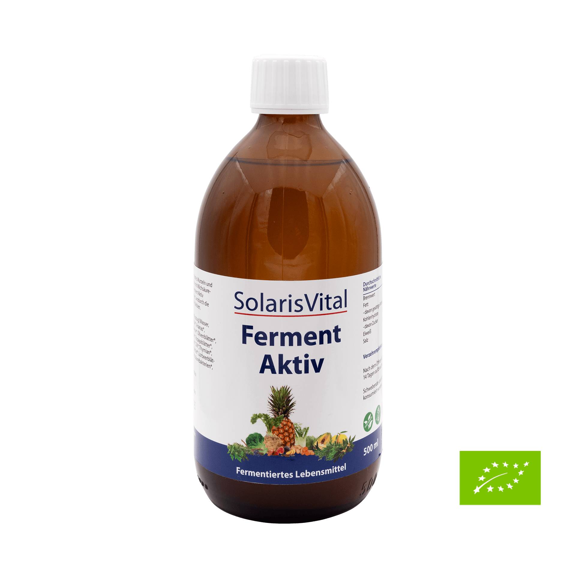 Ferment Aktiv 500 ml in Bioqualität - Flüssige Enzyme für Ihr allgemeines Wohlbefinden - Vegan - Solaris Vital von Solaris Vital