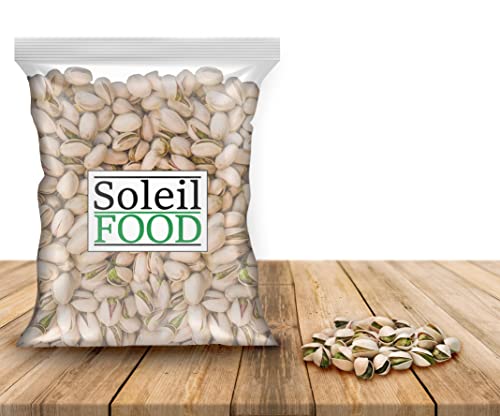 SoleilFOOD 1kg Pistazien geröstet und gesalzen mit Schale mild gesalzen Pistazienkerne feinste Qualität von SoleilFOOD