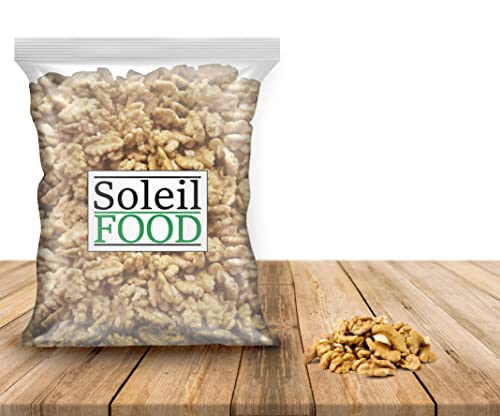 SoleilFOOD 1kg Frische geschälte Walnüsse aus Chile - Reich an Proteinen und Omega-3-Fettsäuren-Naturbelassen - Vegan-Ideal für Salate und Snacks von SoleilFOOD