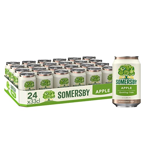Somersby Apple Cider 0,33 l Dose| 24 Dosen fruchtiger Apfel Cider mit 4,5 % Vol. ohne künstliche Farb-und Aromastoffe (24 x 0,33 l) von Somersby
