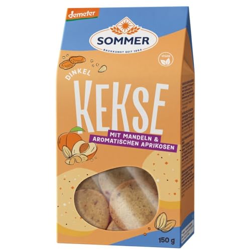 Sommer Dinkel Kekse, Mandeln & Aprikosen, 150g (6) von Sommer-Backkunst