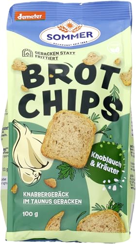 Demeter Brot Chips - Knoblauch & Kräuter 6 x 100 gr Demeter Brot Chips - Knoblauch & Kräuter 6 x 100 gr von Sommer & Co.