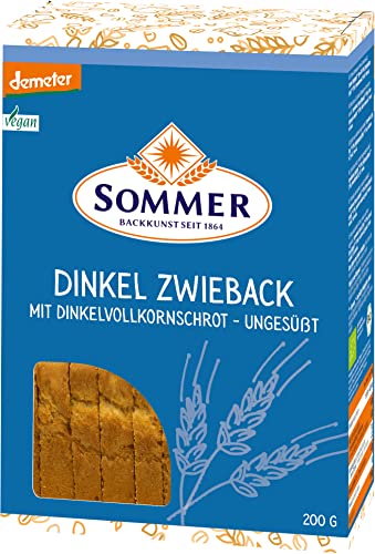 Sommer & Co. Bio Demeter Dinkel-Zwieback, ungesüßt, vegan (1 x 200 gr) von SOMMER CABLE