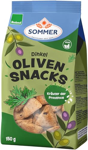 Dinkel Oliven-Snacks Kräuter, vegan 6 x 150 gr von Sommer & Co.
