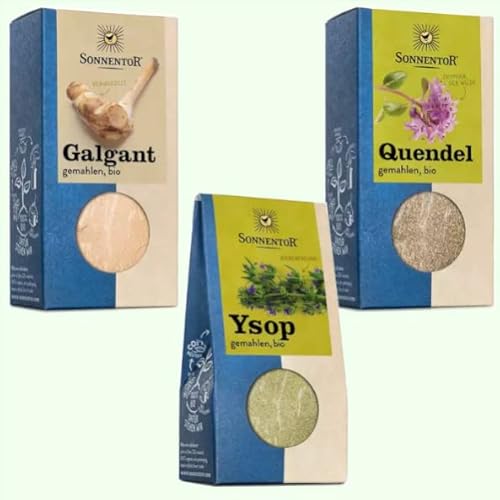 Sonnentor BIO Hildegard von Bingen Set - Galgant (35g) + Ysop (25g) + Quendel (30g) - Gewürze und Kräuter - AT-BIO-301 von Inenity