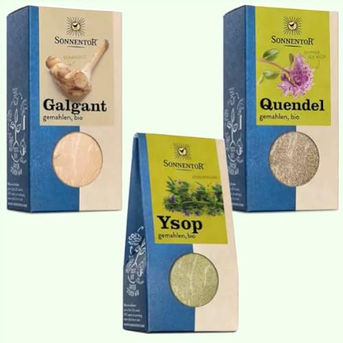 Sonnentor BIO Hildegard von Bingen Set - Galgant (35g) + Ysop (25g) + Quendel (30g) - Gewürze und Kräuter - AT-BIO-301 von Sonnen tor