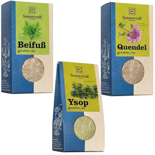 Sonnentor Bio Hildegard von Bingen Set - Beifuß (12g) + Ysop (25g) + Quendel (30g) - Hildegard-Kräuter - AT-BIO-301 von Inenity