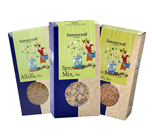 Sonnentor bio Set: Sprossen-Mix, Bockshornklee, Alfalfa Bio-Keimsprossen Set AT-BIO-301 von Inenity