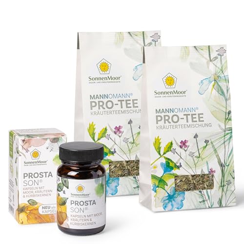 Mann o Mann Paket - bestehend aus den SonnenMoor ProstaSon für 30 Tage und dem SonnenMoor ProTee (2x50g) + 1x Kräutertee 50 g als Geschenk zu dieser Kur von SonnenMoor