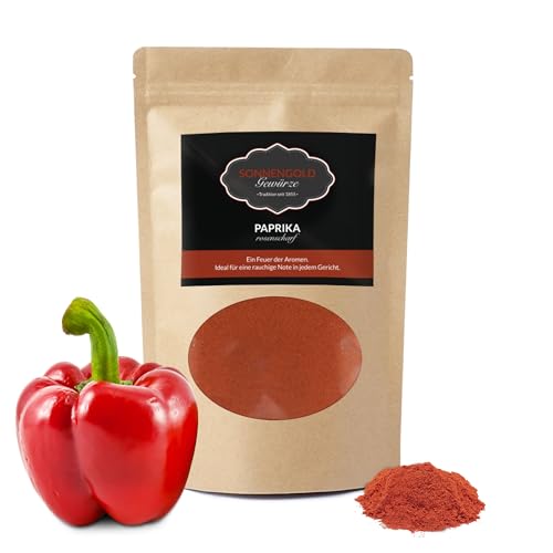 Sonnengold Gewürze - 200g Paprika rosenscharf aus Spanien - Feurig & Intensiv - 100-120ASTA - Meisterqualität seit 1855 - Handverpackt in umweltfreundlicher Verpackung von Sonnengold