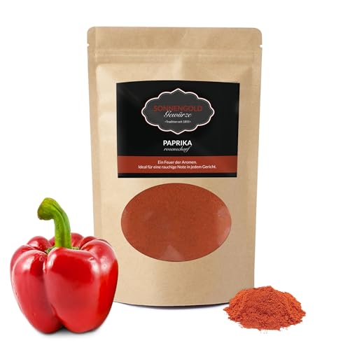 Sonnengold Gewürze -350g Paprika rosenscharf aus Spanien - Feurig & Intensiv - 100-120ASTA - Meisterqualität seit 1855 - Handverpackt in umweltfreundlicher Verpackung von Sonnengold