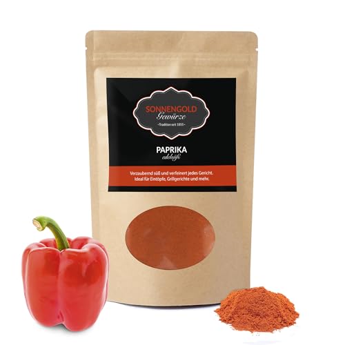 Sonnengold Gewürze - 700g Premium Paprika edelsüß aus Spanien - 100-120ASTA -Explosiver Geschmack - Meisterqualität seit 1855 - Handverpackt in umweltfreundlicher Verpackung von Sonnengold