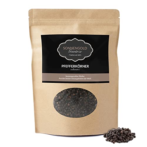Sonnengold schwarzer Pfeffer | Pfefferkörner schwarz in Premium Qualität, doppelt gesiebt & gereinigt | frisch sonnengetrocknet aus Ecuador, natürlich & rein, 1000g Sonnengold schwarzer Pfeffer | Pfefferkörner schwarz in Premium Qualität, doppelt gesiebt & gereinigt | frisch sonnengetrocknet aus Ecuador, natürlich & rein, 1000g von Sonnengold