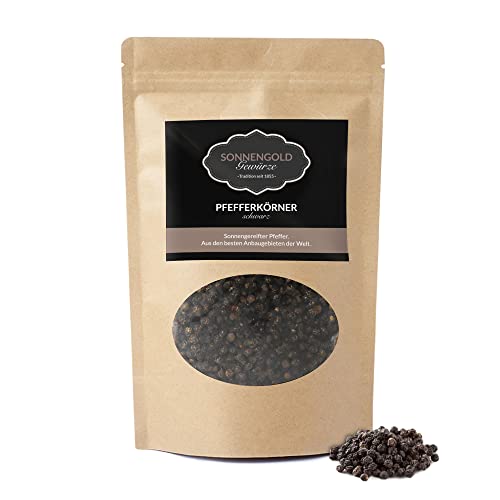 Sonnengold schwarzer Pfeffer | Pfefferkörner schwarz in Premium Qualität, doppelt gesiebt & gereinigt | frisch sonnengetrocknet aus Ecuador, natürlich & rein, 250g Sonnengold schwarzer Pfeffer | Pfefferkörner schwarz in Premium Qualität, doppelt gesiebt & gereinigt | frisch sonnengetrocknet aus Ecuador, natürlich & rein, 250g von Sonnengold