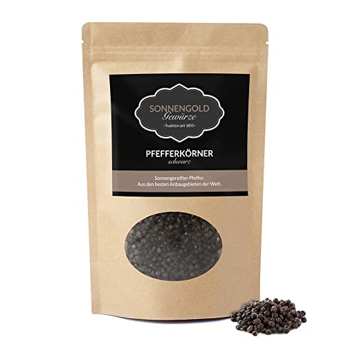 Sonnengold schwarzer Pfeffer | Pfefferkörner schwarz in Premium Qualität, doppelt gesiebt & gereinigt | frisch sonnengetrocknet aus Ecuador, natürlich & rein, 500g Sonnengold schwarzer Pfeffer | Pfefferkörner schwarz in Premium Qualität, doppelt gesiebt & gereinigt | frisch sonnengetrocknet aus Ecuador, natürlich & rein, 500g von Sonnengold