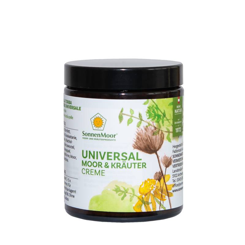 Universal Moor & Kräutercreme 140 g - Moor-Creme mit hochwertigem Kräutermix - Vegan - Sonnenmoor von Sonnenmoor