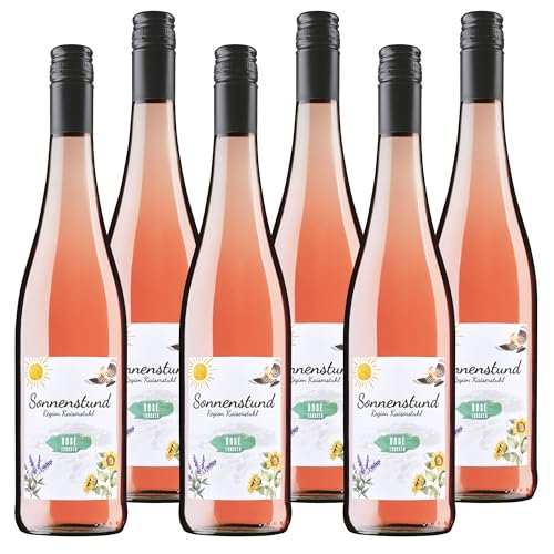 Sonnenstund Rosé trocken - Roséwein fruchtig mit Pfirsich-, Apfel- & Zitrusaromen, kräftiger Körper und angenehme Säure, Wein aus Baden vom Kaiserstuhl (6 x 0,75l) von Sonnenstund