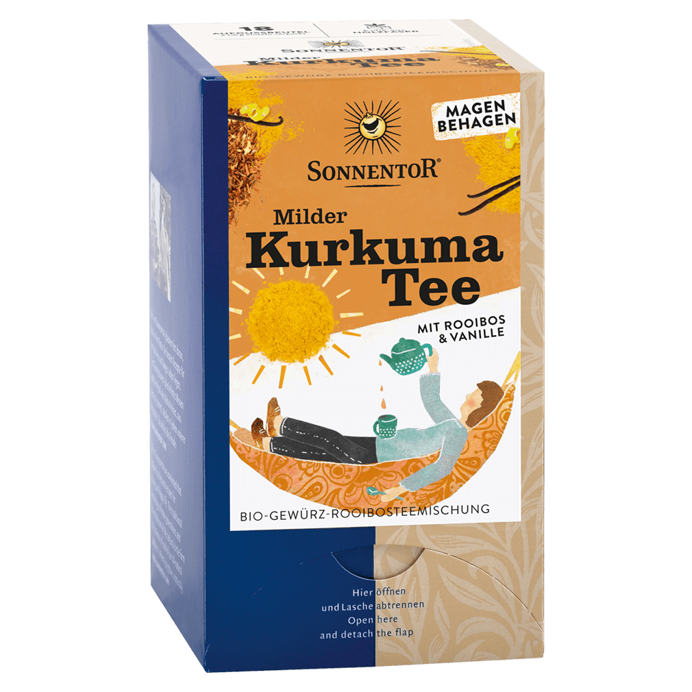 Bio Kurkuma-Tee mit Rooibos und Vanille, 18Btl Bio Kurkuma-Tee mit Rooibos und Vanille, 18Btl von Sonnentor