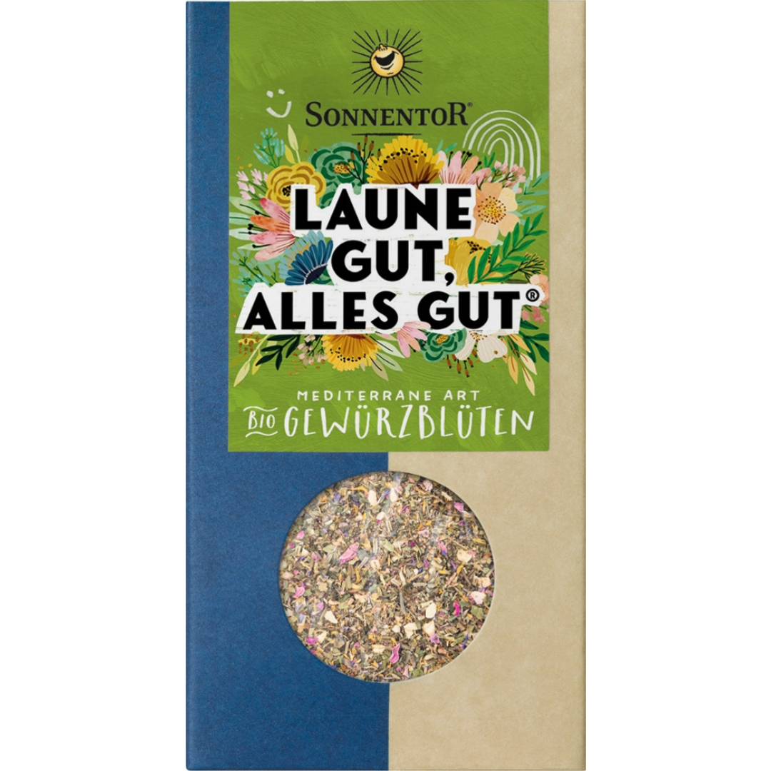 Bio Laune gut, alles gut - Gewürz-Blüten-Zubereitung, 25g Bio Laune gut, alles gut - Gewürz-Blüten-Zubereitung, 25g von Sonnentor