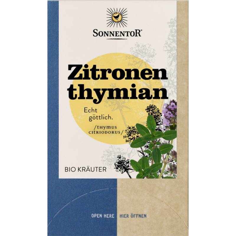 Bio Zitronenthymian Tee, 18 Doppelkammerbeutel von Sonnentor