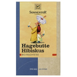 Hagebutten-Hibiskus-Tee im Beutel von SONNENTOR