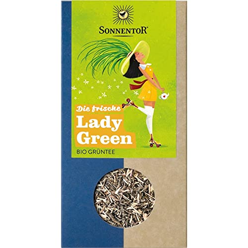 SONNENTOR Bio-Grüntee, Die frische Lady Green Tee, lose, 90g (12er Pack) von Sonnentor