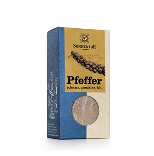 Sonnentor Pfeffer Schwarz Gemahlen BIO 50g - perfekt zum Schärfen und würzen von Sonnentor