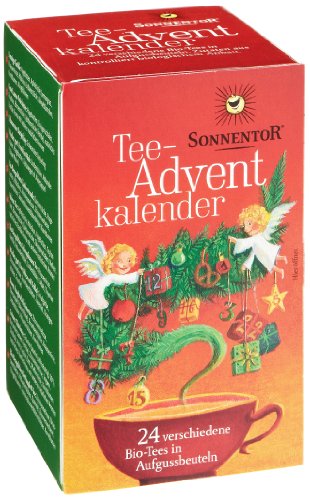 Sonnentor Tee Adventskalender, rot-grüne Spenderbox, 1er Pack (1 x 38 g) - Bio von Sonnentor