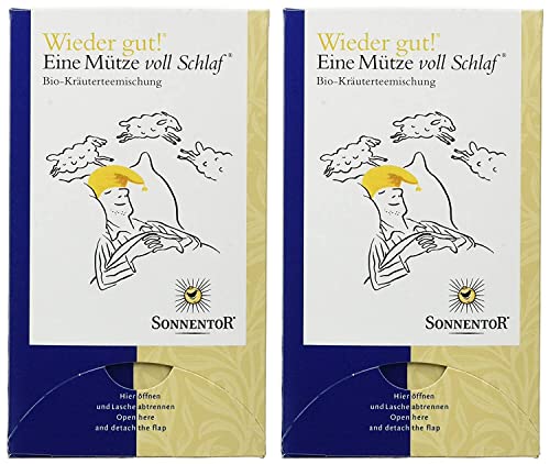 Sonnentor Tee Eine Mütze voll Schlaf - Wieder gut! Doppelkammerbeutel, 2er Pack (2 x 27 g) - Bio von Sonnentor