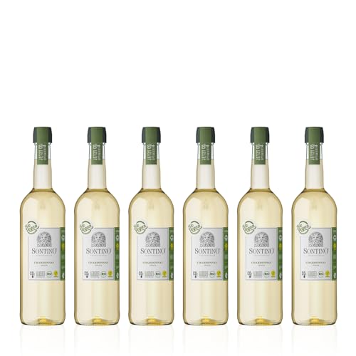 SONTINO BioVegan Chardonnay Halbtrocken 0,75l | Halbtrockener Weißwein aus Italien | 6 x 0,75l von Sontino