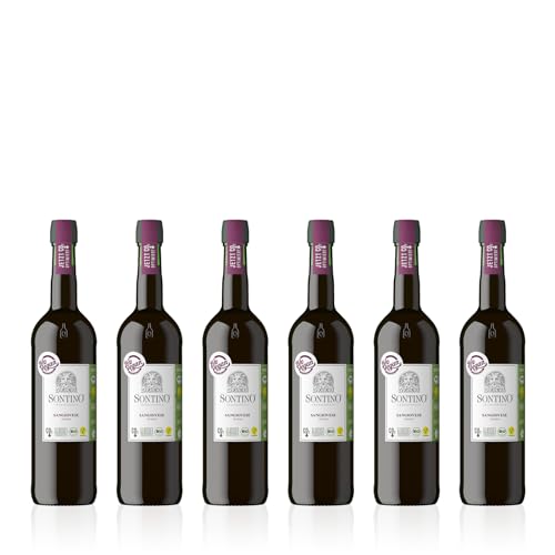 SONTINO BioVegan Sangiovese Halbtrocken 0,75l | Halbtrockener Rotwein aus Italien | 6 x 0,75l von Sontino